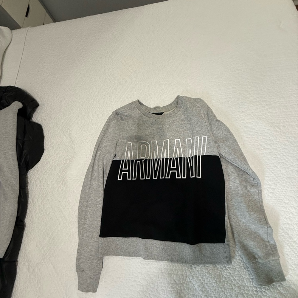 Giorgio Armani Men's Gray and Black Sweater